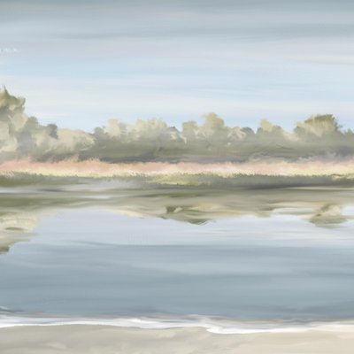 穏やかなビーチの情景 作： 