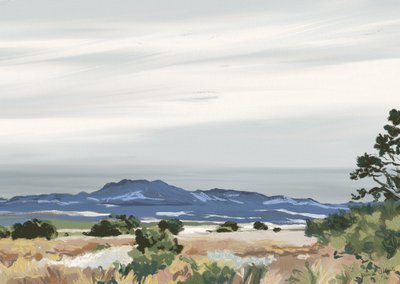 広大な砂漠の山々 作： 