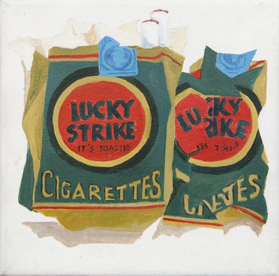 グリーンのラッキーストライクパック（アクリル製） 作： Jennifer Abbott