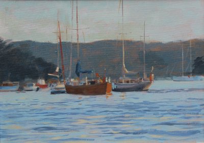 イブニングヨットサルコム、船上オイル、2016 作： Jennifer Wright