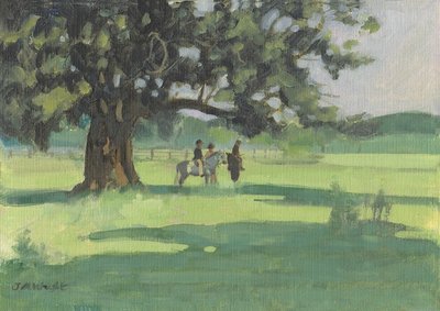 木の下のポニー（油彩・キャンバス） 作： Jennifer Wright