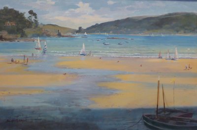 サウスサンドビーチ、サルコム。キャンバスに油彩、2016 作： Jennifer Wright