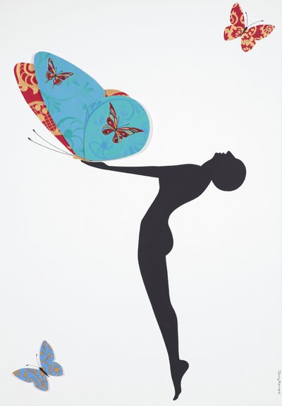 蝶、2008（キャンバスにアクリル） 作： Jenny Barnard