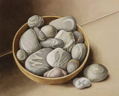小石のボウル、2005（紙にトイレ） 作： Jenny Barron