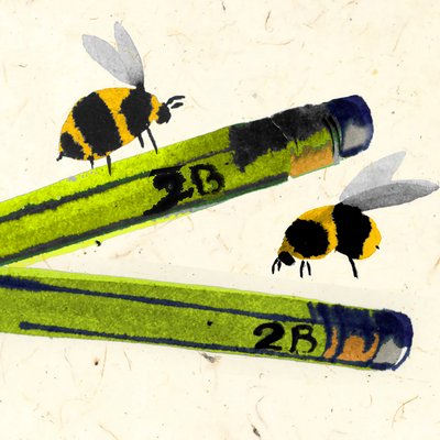 2B Or Not 2 Bee（水彩画） 作： Jenny Frean
