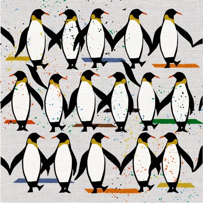 踊るペンギン、2022年（ミクストメディア） 作： Jenny Frean