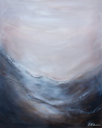 霧のかかった海の水平線 作： 