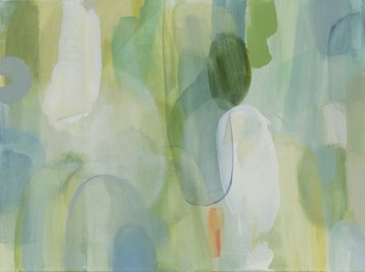 緑と青の抽象画 作： Jenny Westenhofer