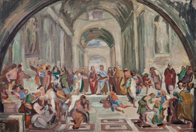 ラファエルに倣ってアテネの学校 作： Jens Adolf Jerichau