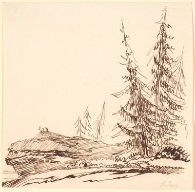 モミの木のある岩の露頭 作： Jens Juel