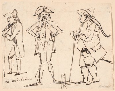 瞑想。 クレメンス、ジュエル、シャルル ボネの似顔絵 作： Jens Juel