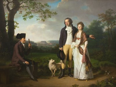 Niels Ryberg と息子の Johan Christian と義理の娘 Engelke (旧姓 Falbe) 作： Jens Juel