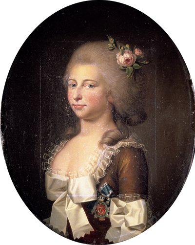 デンマークのルイーズオーギュストの肖像1771-1843年、1784年。 作： Jens Juel