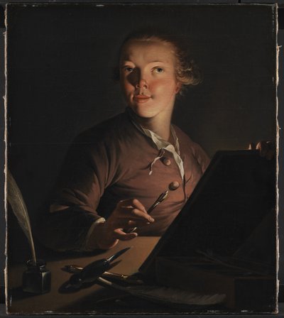 キャンドルライトによる自画像 作： Jens Juel