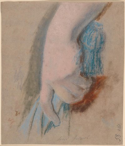 Ryberg家の肖像画の研究。 青いパラソルを持ったライバーグ夫人の左手 作： Jens Juel