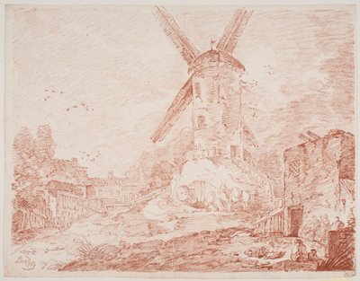 風車のあるイタリアの風景 作： Jens Petersen Lund