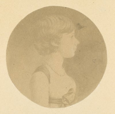 横顔の少女のメゾチント肖像画、聖メミン肖像画コレクション、1862 年。 作： Jeremiah Gurney