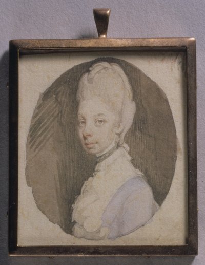 シャーロット女王の肖像ミニチュア、1772年頃（象牙のトイレ） 作： Jeremiah Meyer