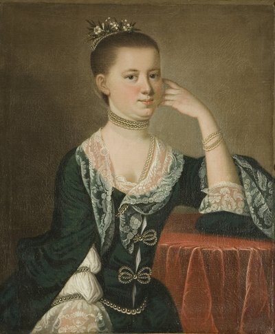 エリアス・ヴァンダー・ホルスト夫人の肖像、1763年頃（キャンバスに油彩） 作： Jeremiah Theus