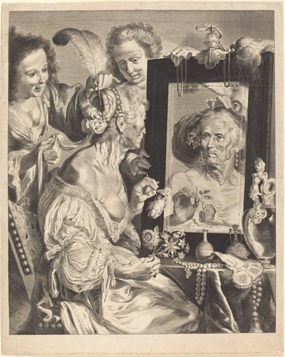 便座のおばあさん 作： Jeremias Falck after Johann Liss after Bernardo Strozzi