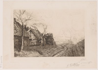 農場と工場のある風景 作： Jerôme Tuyttens (signed by artist)