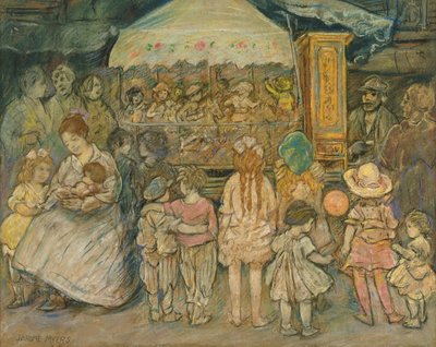 カルーセル、1924年頃（紙にパステル） 作： Jerome Myers