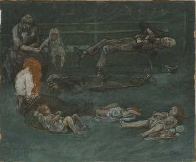夜の公園のベンチ」1909年 作： Jerome Myers