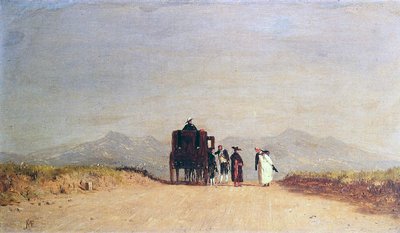 ローマのカンパーニャでの旅行者の停止、1868年頃 作： Jervis McEntee