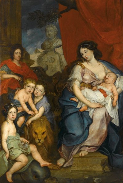 子供とマリーカシミア王妃の肖像画 作： Jerzy Siemiginowski Eleuter