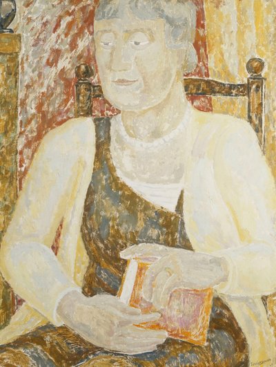 本を持っているオディ夫人の肖像画 作： Jessica Stewart Dismorr