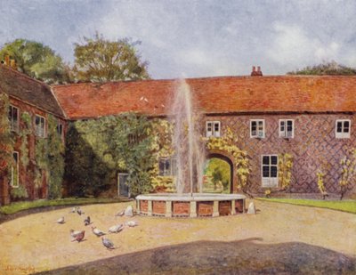 Fulham, The Courtyard（カラーリトグラフ 作： Jessie MacGregor