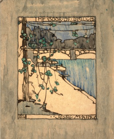 「The Book of Bridges」の口絵、1911年頃（紙に水彩とインク） 作： Jessie Marion King