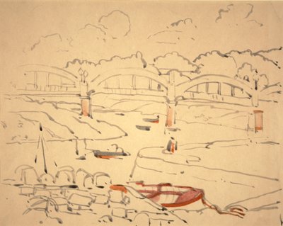 「The Book of Bridges」のイラスト、1911年頃（紙に水彩とインク） 作： Jessie Marion King