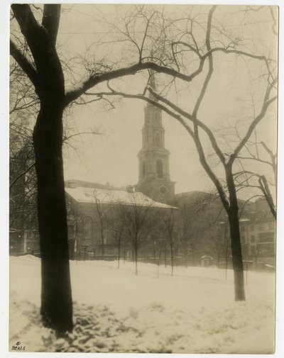 米国ボストン、パーク・ストリート教会、1902-10年頃（ゼラチンシルバー写真 作： Jessie Tarbox Beals
