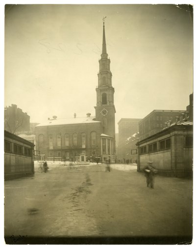 パーク・ストリート教会（アメリカ） 1902-10年頃（ゼラチンシルバー写真 作： Jessie Tarbox Beals