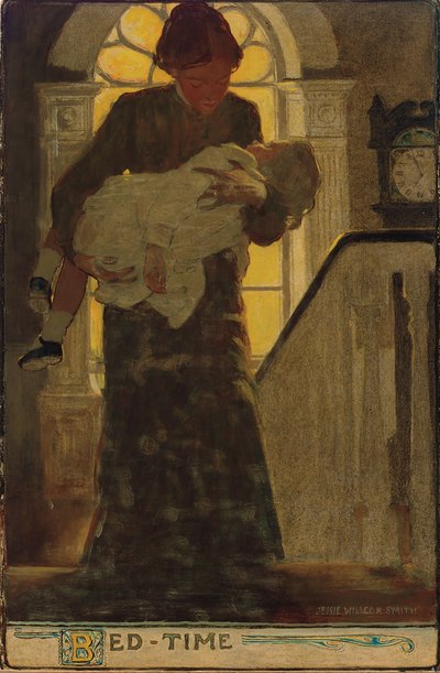 ベッドタイム、1902年頃（木炭、水彩、油彩） 作： Jessie Willcox Smith