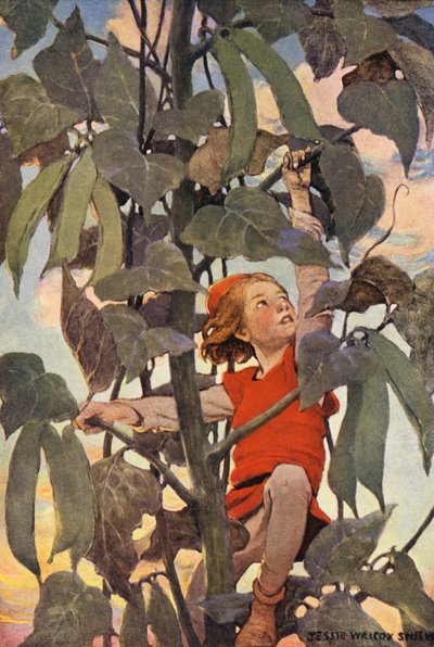 ジャックと豆の木（カラーリトグラフ） 作： Jessie Willcox Smith