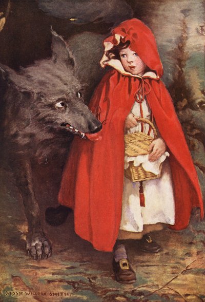 赤ずきん（カラーリトグラフ） 作： Jessie Willcox Smith