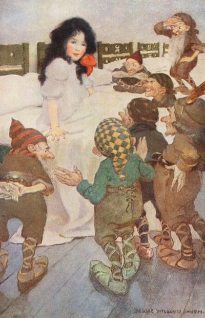スノードロップと7人の小人（カラーリトグラフ） 作： Jessie Willcox Smith