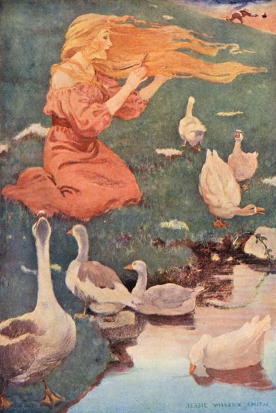 グース・ガール（カラーリトグラフ） 作： Jessie Willcox Smith
