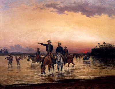 コロンビアのシモン・ボリバル(1783-1830)とフランシスコ・デ・パウラ・サンタンデール(1792-1840) 作： Jesus Maria Zamora