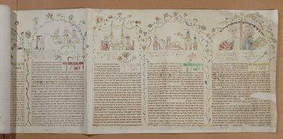 エステル記、1793年（紙にインクとトイレ） 作： Jewish School