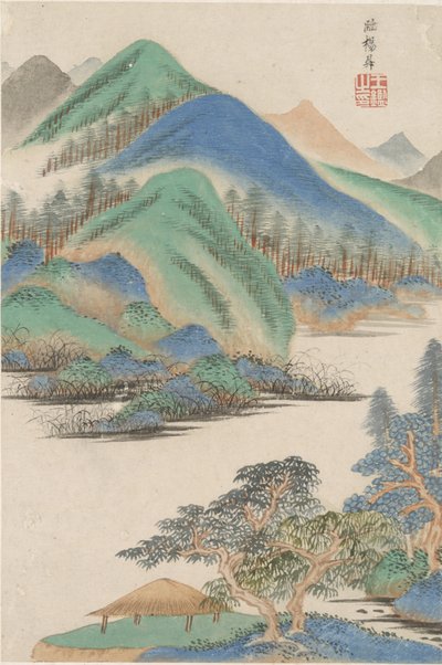 さまざまな古いマスターのスタイルの風景：ヤンシェンのスタイルで、1669 作： Wang Jian