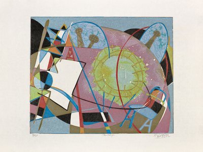 コート・ダジュール、2020年（木版画） 作： Jim Monson