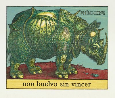 Green Rhino, 2007（木版画） 作： Jim Monson
