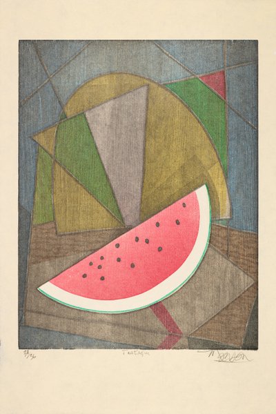 貼り絵、2020年（木版画） 作： Jim Monson
