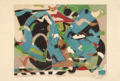 ピアノ、2018年（木版画） 作： Jim Monson