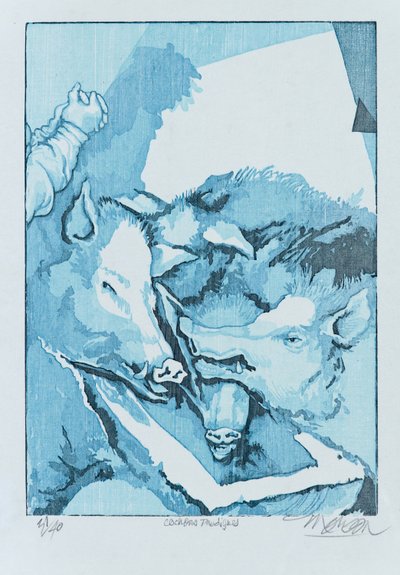 放蕩豚 2015年（木版画） 作： Jim Monson