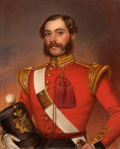 ウィリアム・マンロー中尉、第39（ドーセットシャー）歩兵連隊、1844年頃（キャンバスに油彩） 作： Jivan Ram