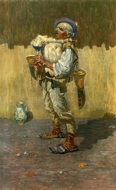バグパイパー、Joa Uprka 1861-1940、1948 作： Joža Uprka